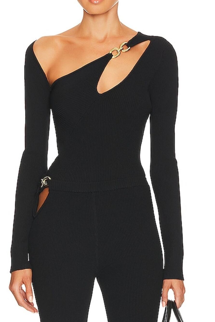 Nicholas Asymmetrical Black Falda Top Size S